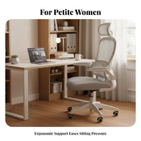 Petite Size Suitable Ergonomic Mesh spine Chair 360° rotate Rolling Meshspine Armchair Adjustable Height Computer Seat Support for Students, Remote Workers, Adults, Study Room, Dormitory, Bedroom