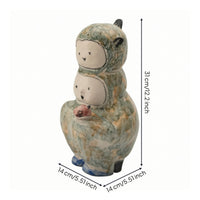 Ceramic Dinosaur Sculpture Abstract Dinosaur Figurine Textured Ceramic Monster Figurine for Shelf, Living Room, Entryway