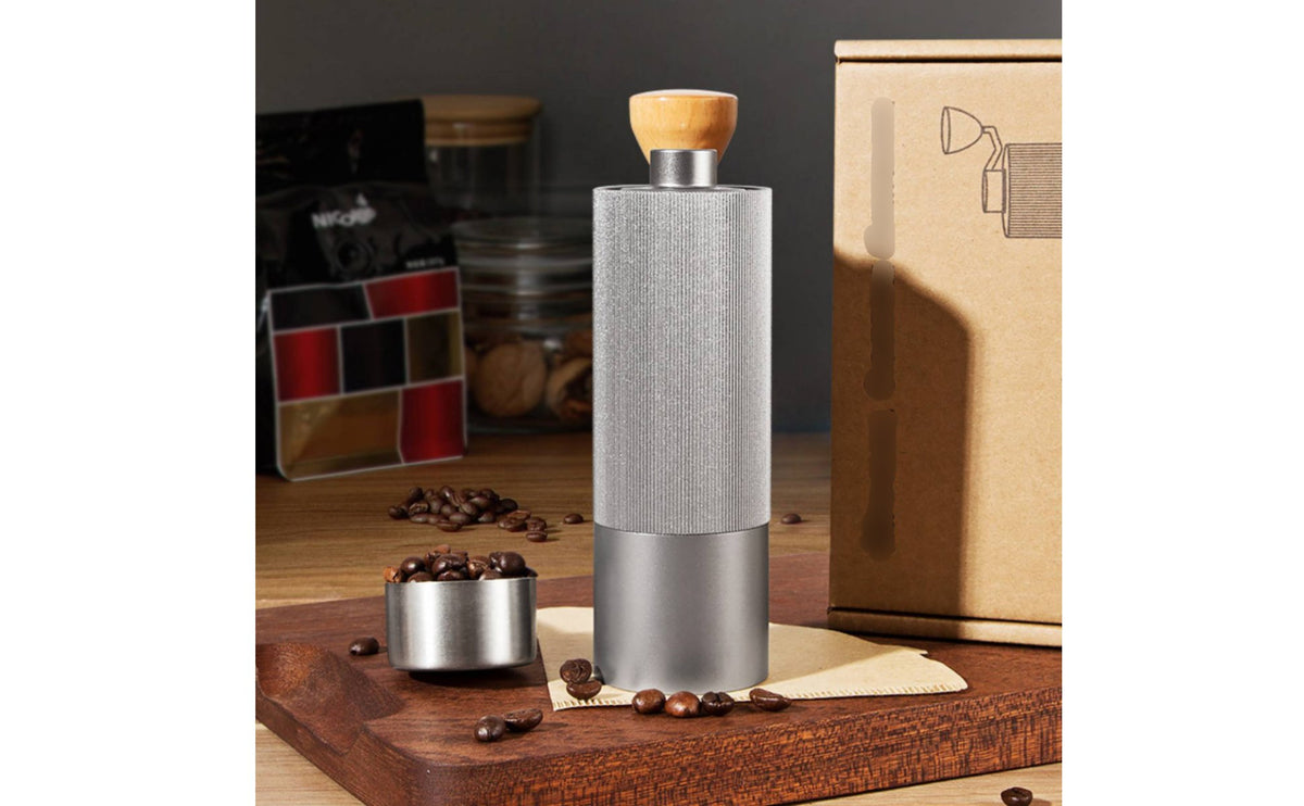 Manual Coffee Grinder Lightweight Hand Burr Grinder Hand Crank Coffee Mill All-Metal Frame Kitchen Gadget Double Bearing System