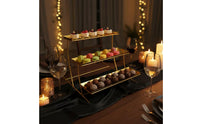 Three-Tier Display Rack Stainless Steel 3 Tier Serving Stand Rectangular Trays Dessert Display Stand for Buffet Table