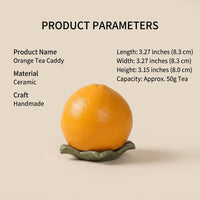 Home Decor Tea Storage Jar with Airtight Seal for Lovers, Small Ceramic Container with Fruit Shaped Design and Glazed Finish