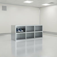Rust-Proof Stainless Steel Shoe Cabinet Easy to Clean Multi-Compartment Shoe Locker Heavy-Duty Workplace Furniture for Workshop