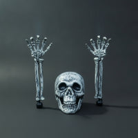 3 Pieces Outdoor Skeleton Arm Bones with Skull Graveyard-Style Skeleton Arms with Skull Spooky Weathered