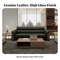 contemporary minimalist Design Business Couch and Table set Comfortable Backrest sectional Sofa Set high-density foam Office Furniture long-lasting Construction for Clients, Interior Designers, Waiting Room, Hotel Lobby