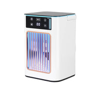 3 Speed Settings Desktop Misting Fan 7-Color LED Light Portable Air Cooler Humidifier Quiet Operation for Office Workers, Bedroom, Dorm Room