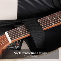 Double Shoulder Straps 41 Inch Acoustic Guitar Bag Thick Padding Folk Guitar Carrying Bag Multiple Storage Pockets for Travel, Gigs