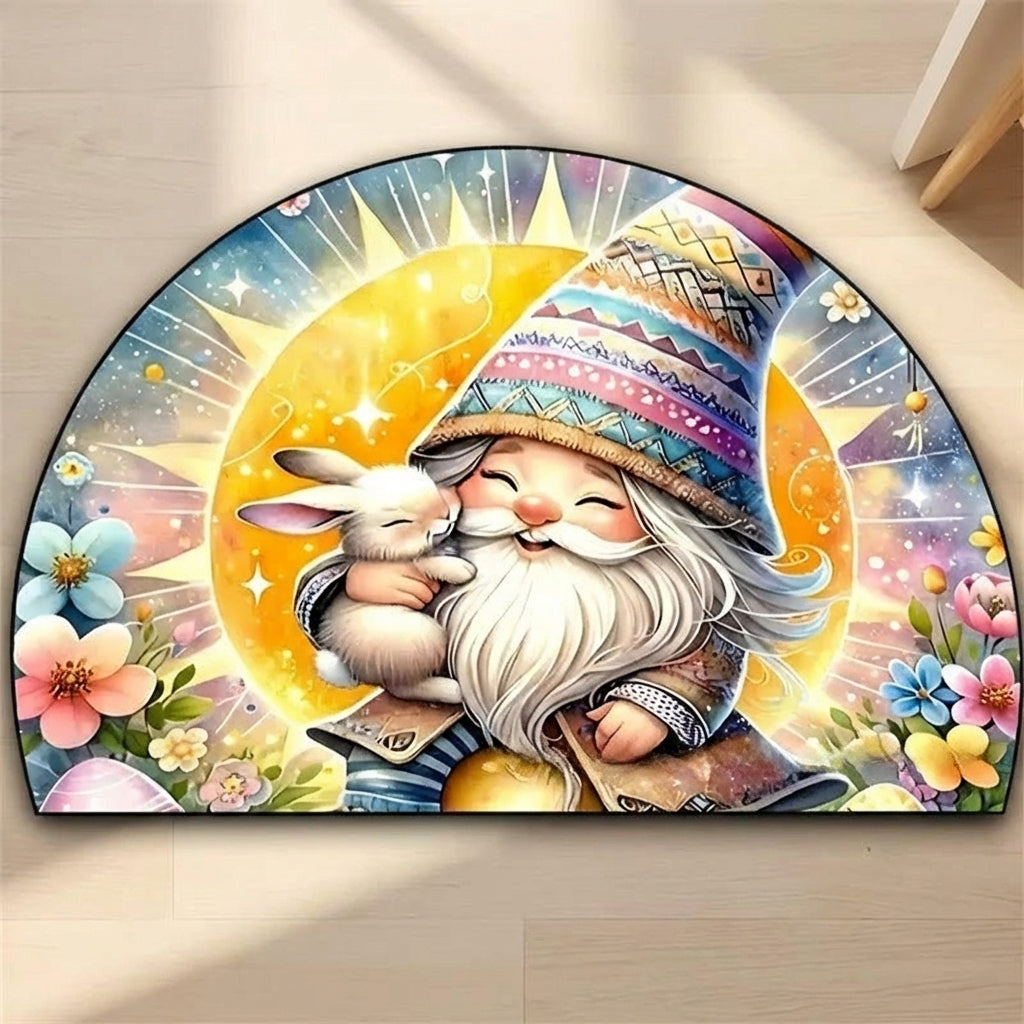 Easter Bunny Floor Rug Non-Slip Cartoon Bunny Doormat Easy to Clean Easter Decorative Mat for Children, Families, Living Room, Entryway, Doorway