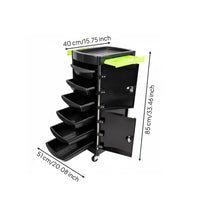 Multiple Drawers Hairstylist Rolling Trolley Large Capacity Barber Tool Trolley Strong Load-Bearing for Barbers, Barbershop, Spa