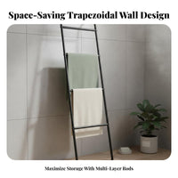Wall-Leaning Storage Rack Multi-Tier Ladder Towel Rack Space-Saving Leaning Blanket Ladder for Washroom, Bedroom, Living Room