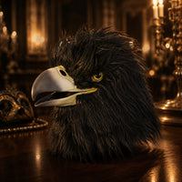 Feather-Textured Eagle Head Mask Lifelike Eagle Mask Eye-Catching Headpiece Easy to Wear for Adults, Costume Parties