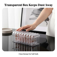 Dustproof Press-on Nail Storage Box Dust-Proof Press on Nail Storage Box Transparent for Makeup Users, Women, Desktop, Dresser, Bathroom