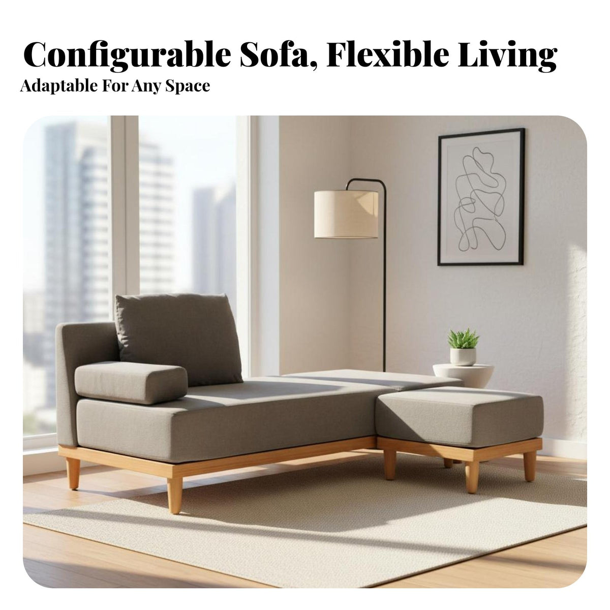 Japanese aesthetic 2-Seater Loveseat Nordic Design Upholstered Wooden Loveseat space-saving Sofa sturdy Wood Frame for Apartment Dwellers, Guesthouse Owners, Young Adults, Lounge Area, Bedroom, Office