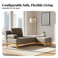 Japanese aesthetic 2-Seater Loveseat Nordic Design Upholstered Wooden Loveseat space-saving Sofa sturdy Wood Frame for Apartment Dwellers, Guesthouse Owners, Young Adults, Lounge Area, Bedroom, Office