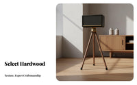 Anti-Vibration Wooden Speaker Stand Shock Absorption Solid Wood Speaker Holder Non-Marking Rubber Feet Audio Accessory Heavy Duty for Audiophiles, Home Studio, Living Room, Bedroom