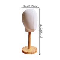 Mannequin Head with Wooden Base Hairpiece Stand with Wooden Base Compact for Milliners, Retailers, Styling Practice