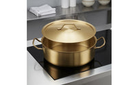 Gold-Colored Hot Pot Thickened Stainless Steel Pot Polished Shiny Finish Cookware Flat Bottom