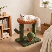 Cat Activity Center Green Cat Scratching Surface with Bed Space-Saving Pet Accessory for Living Room