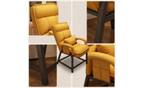 Comfortable High Back Reading Chair Padded Reading Chair with Side Pocket Ergonomic Armchair with Pillow Breathable for Distant Workers, Students, Home Office, Dorm Room, Bedroom