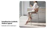 Modern Aesthetic Clear Top High Chair Space-Saving Clear Acrylic Stool Comfortable Footrest Counter Seat Easy to Clean for Apartment Dwellers, Interior Designers, Restaurant, Small Areas, Kitchen, Dining Room