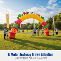 Inflatable Cartoon Arch, Rainbow Gate, Welcome Arch for Kindergarten Opening, Children's Event, Festival