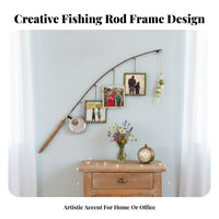 Fishing Pole Photo Display Cabin and Cabin & Theme Wall Decoration Rustic Warmth Easy to Hang for Families, Lake House