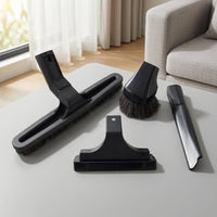 4 Pieces Black Plastic Vacuum Brush Attachment Kit Wide Bristle Edge Vacuum Nozzle Kit Round Bristles Floor Brush Attachment Slim for Textile Surfaces, Narrow Gaps, Corner Cleaning