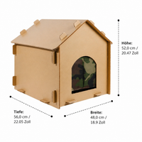 Large Green Cat House, 4-Season Cat Shelter with Cat Flap, Insulated & Waterproof, with Asphalt Roof & Foldable Roof