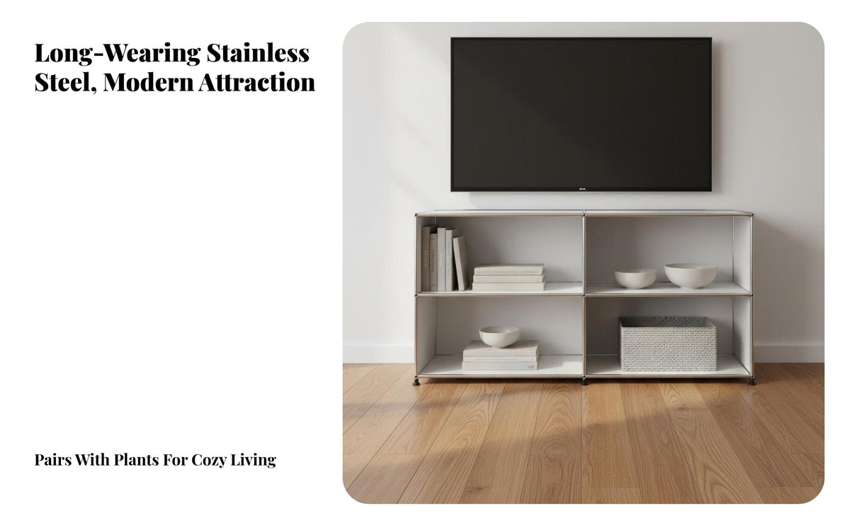 Modular Shelving System Versatile Minimalist Sideboard Sturdy Living Room Storage Cabinet for Homeowners, Renters, Home Office, Entryway, Bedroom