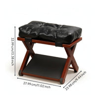 Foldable Folding Footstool with Cushion Tufted Under-Desk Footrest Non-Slip Foot Stool Long-Lasting for Office Workers