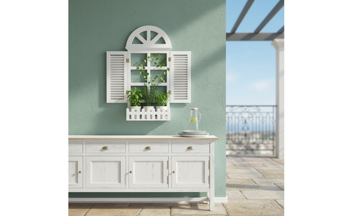 Faux Wall-Mounted Window Hanging Flower Display Decorative Window Frame Vintage Home Decoration for Dining Room