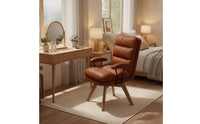 High-Back Swivel Chair with Armrests Padded Swivel Chair Leather Modern for Distant Workers, Students, Study, Bedroom