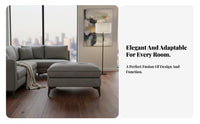 Light Luxury Design Low Upholstered Sitting Pier Soft Padded Top Footrest Sturdy Construction Ottoman Multi-Functional for Interior Decorators, Families, Homeowners, Living Room, Bedroom, Entryway, Apartment