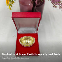 24 Pieces Feng Shui Wealth Gold Ingot Prosperity Symbol Majestic Ancient Avian Ingot Chinese Gold Ingot Copy Small Size for Home