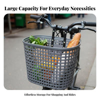 Front Cycle Basket Adjustable Hooks Handlebar Bike Basket Easy Installation for Kids, Shopping, Grocery Runs, Commuting
