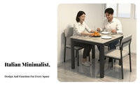 Minimalist aesthetic Square Table with Chairs Modern Design Square Pedestal Dining Set Space Saving Home Furniture Easy to Clean for Small Apartment Residents, Families, Homeowners, Kitchen