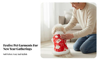 Extra Thick Chinese New Year Pet Outfit Soft & Comfortable Tang Suit Pet Coat Easy On & Remove for Cold Weather, Holiday Parties