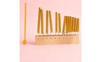 Included Mallet 12-Tone Wind Chime Suspended Tubes Percussion Wind Chime Gold-Colored Music Decor Polished