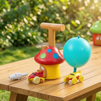 Fungus-Shaped-Shaped Balloon-Powered Toy Car Battery-Battery-Not-Required Balloon Car Toy Set Multicolor Interactive for Children, Toddlers, Playroom, Preschool