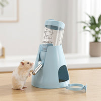 Small Animal Water Bottle and Dispenser, Non Drip Water Bottle with Steel Bead, 80ml Hamster Bottle for Chinchilla, Guinea Pig, Ceramic Bracket Mount