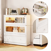 Cabinet with Flip-up Doors Minimalist Metal Storage Cabinet Sturdy Metal Storage Organizer for Living Room, Study