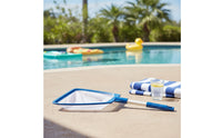 Adjustable Pool Skimmer Net with Telescopic Pole Easy to Use Pool Skimmer Net with Fine Mesh Bag Fast Cleaning for Outdoor Pools