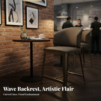 Italian Design Stainless Steel Kitchen Island Chair Light Luxury Design Upholstered Bar Stool Comfortable Cushion Modern Kitchen Island Stool Ergonomic Backrest for Adults, Homeowners, Business Owners, Restaurant, Cafe