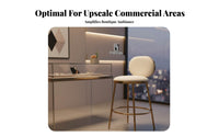 Stylish Design Modern Bar Stool with Back Comfortable Upholstered Bar Stool with Backrest Anti-Slip Feet Modern Counter Height Chair Easy to Clean for Homeowners, Restaurant Owners, Couples, Boutique, Reception Area, Kitchen, Dining Room