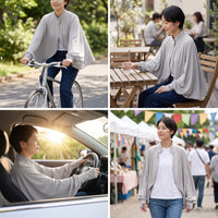 Women's UV Protection Sun Shawl Ice Silk Breathable Cape for Cycling and Outdoor Activities