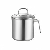 Deep Fryer Pot with Basket Single Handle Stockpot with Lid Strainer Insert Cookware