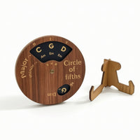 Wooden Music Theory Wheel Educational Circle of Fifths Wheel Compact Circle of Fifths Chart Portable for Guitarists