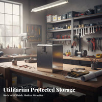 Stainless Steel Lockbox Sturdy Construction Gripd Security Box sturdyDuty Storage Container for DIY Hobbyists, Mechanics, Workshop, Home, Vehicle