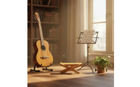 Polished Finish Classical Guitar Footstool Portable Bamboo Guitar Foot Rest Foldable Performance Footstool for Guitarists, Musicians, Practice