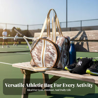 Pickleball Bag Multiple Compartments Pickleball Paddle Carrier Quilted Racket Sport Bag Large Capacity Sports Shoulder Backpack