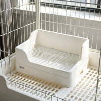 Anti Tip Toilet Rodent Litter Tray with Removable Pan, Large Litter Box for Cage Training, Splash Guard and Elastic Band Fixation for Small Pets